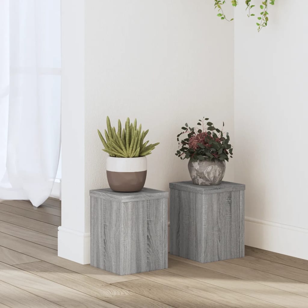 Vetonek Soportes de plantas 2 uds madera gris Sonoma 15x15x20 cm