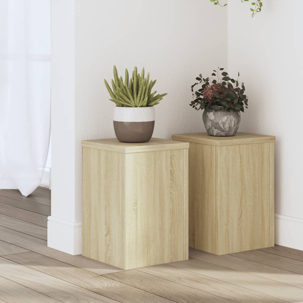 Vetonek Soportes de plantas 2 uds madera roble Sonoma 20x20x30 cm