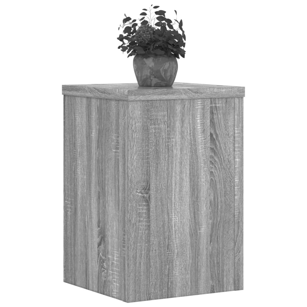 Soportes de plantas 2 uds madera gris Sonoma 20x20x30 cm