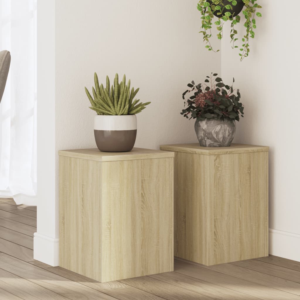 Vetonek Soportes de plantas 2 uds madera roble Sonoma 25x25x35 cm