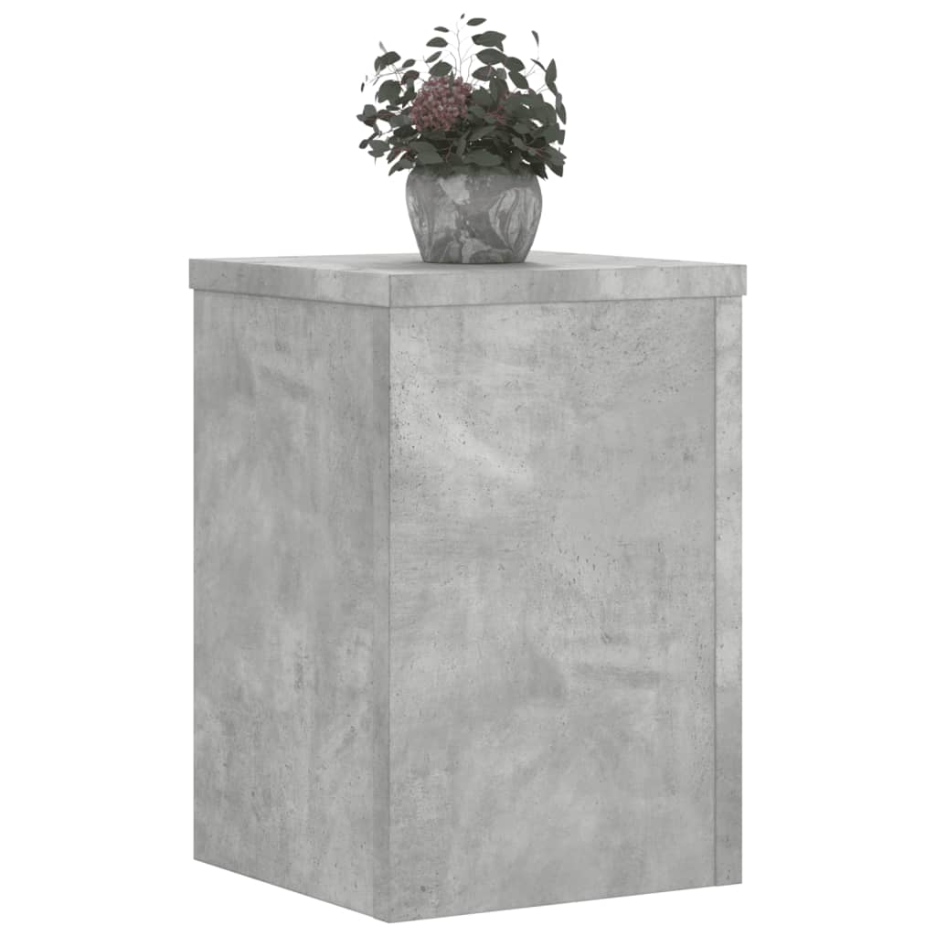 Soportes de plantas 2 uds madera gris hormigón 25x25x35 cm