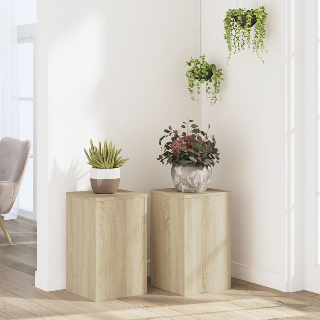 Vetonek Soportes de plantas 2 uds madera roble Sonoma 30x30x50 cm