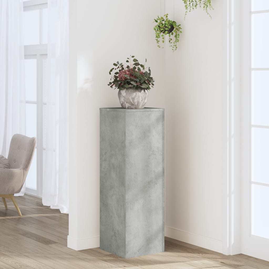 Vetonek Soportes de plantas madera ingeniería gris hormigón 33x33x100cm