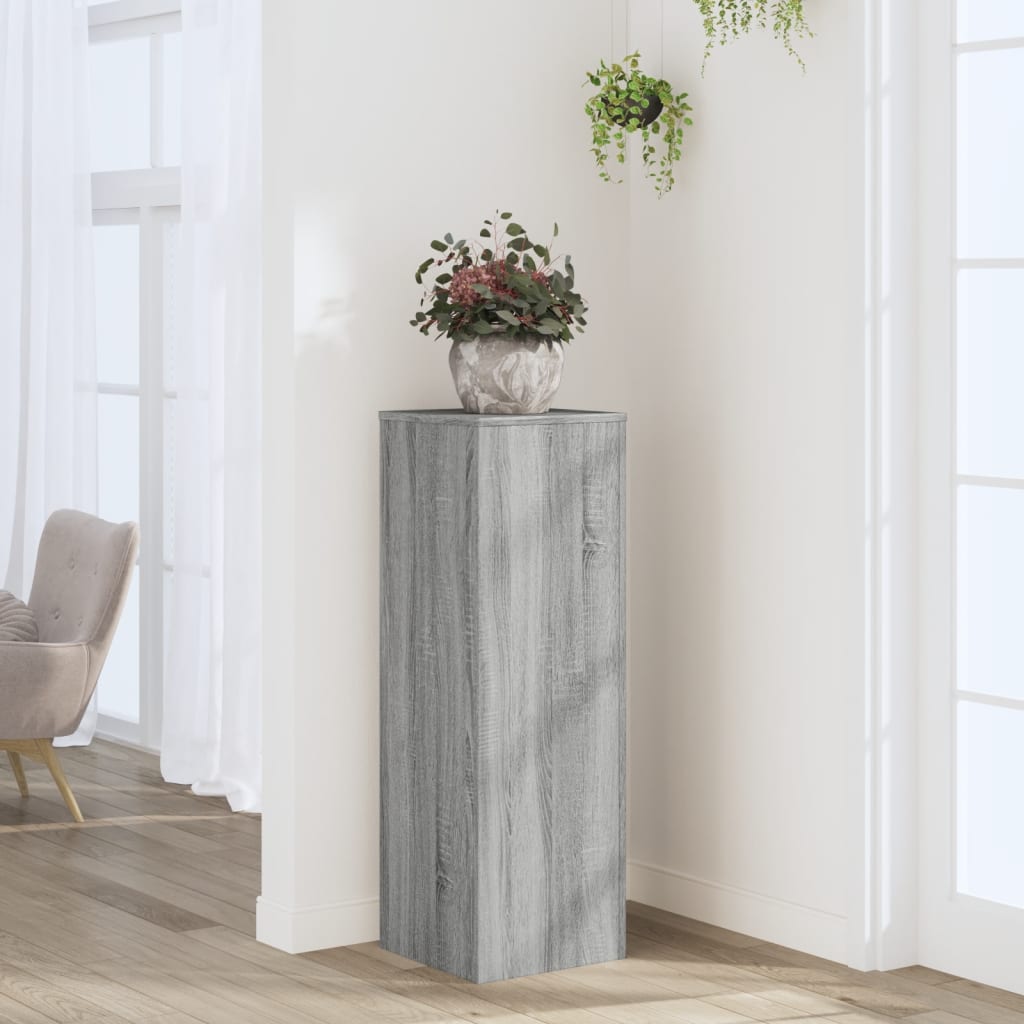 Vetonek Soportes de plantas madera ingeniería gris Sonoma 33x33x100cm