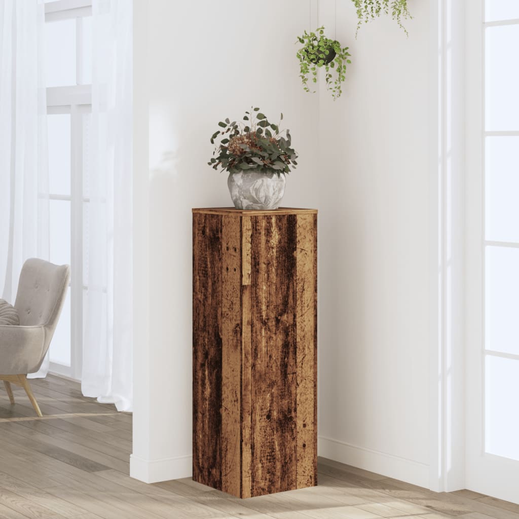 Vetonek Soportes de plantas madera ingeniería envejecida 33x33x100 cm