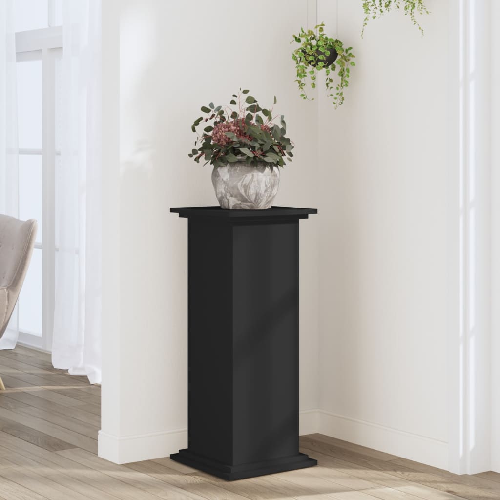 Vetonek Soportes para plantas madera de ingeniería negro 33x33x80 cm