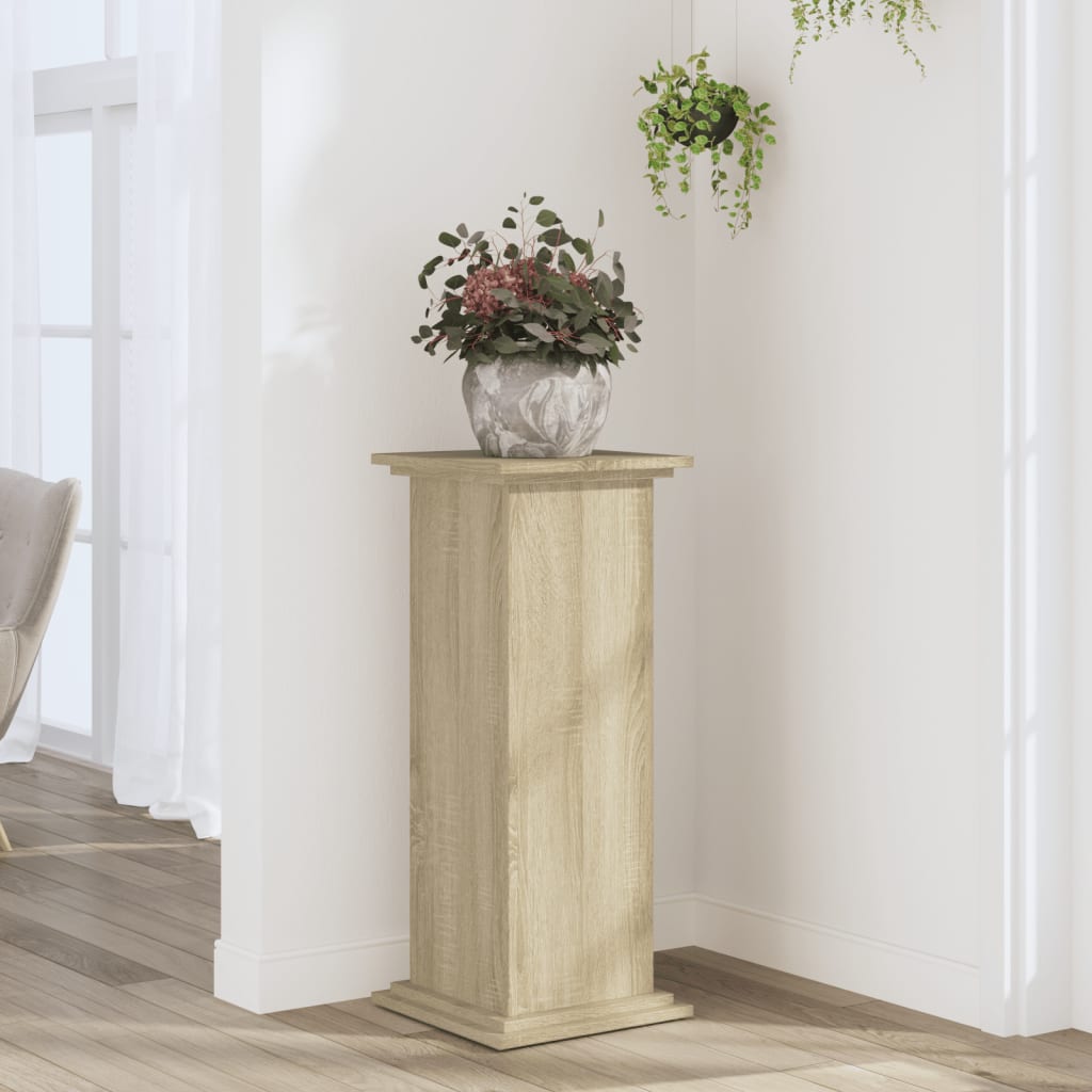 Vetonek Soportes de plantas madera ingeniería roble Sonoma 33x33x80 cm