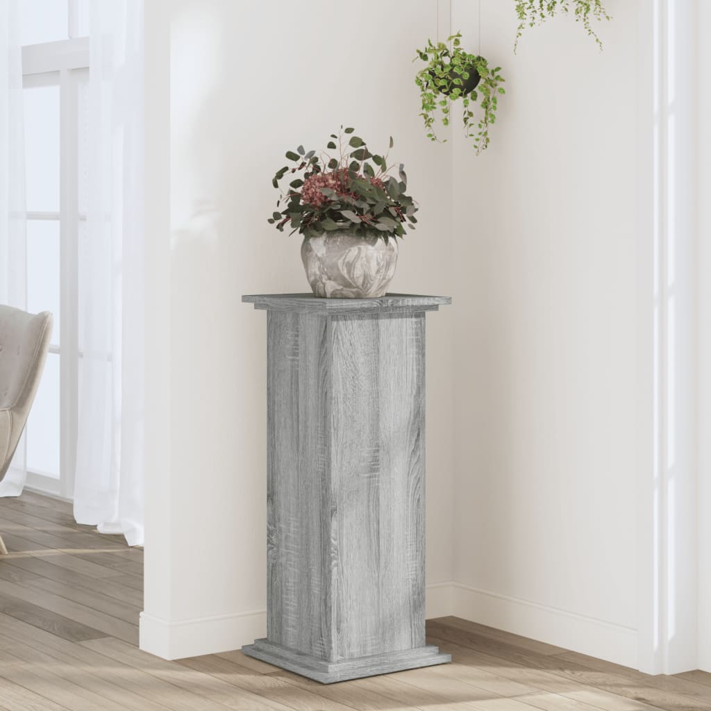 Vetonek Soportes de plantas madera ingeniería gris Sonoma 33x33x80 cm