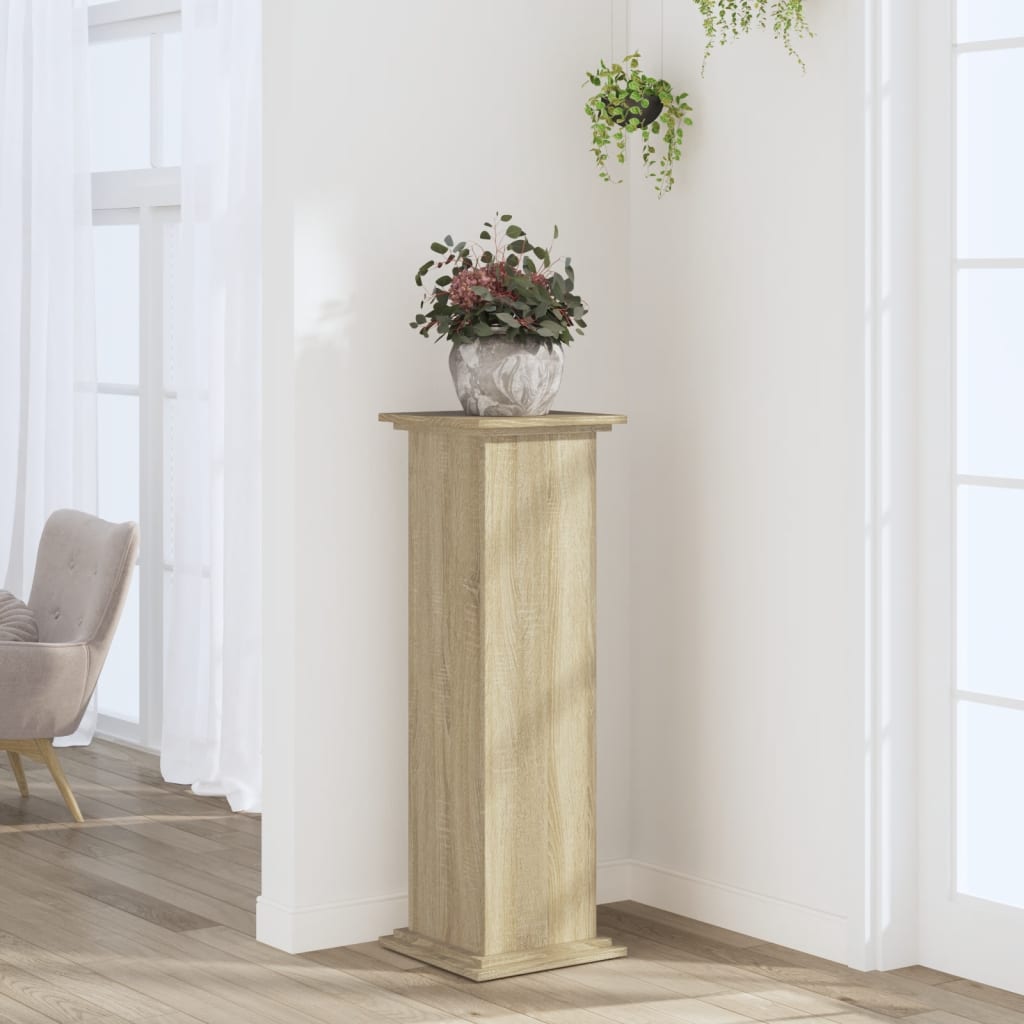 Vetonek Soportes de plantas madera ingeniería roble Sonoma 33x33x100 cm