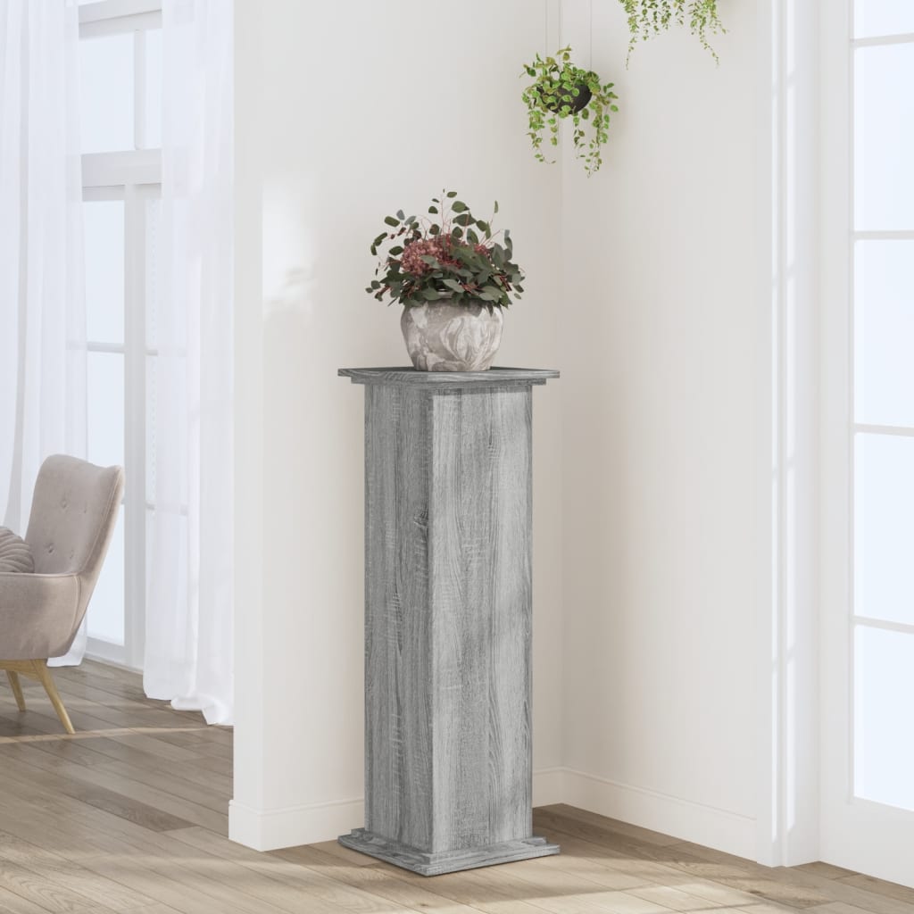 Vetonek Soportes de plantas madera ingeniería gris Sonoma 33x33x100cm