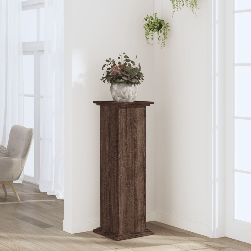 Vetonek Soportes de plantas madera ingeniería marrón roble 33x33x100 cm