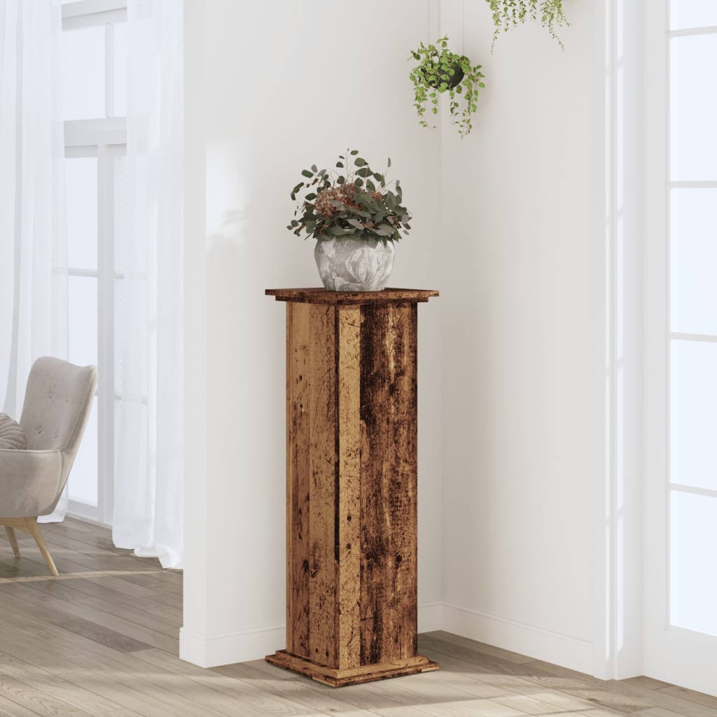 Vetonek Soportes de plantas madera ingeniería envejecida 33x33x100 cm