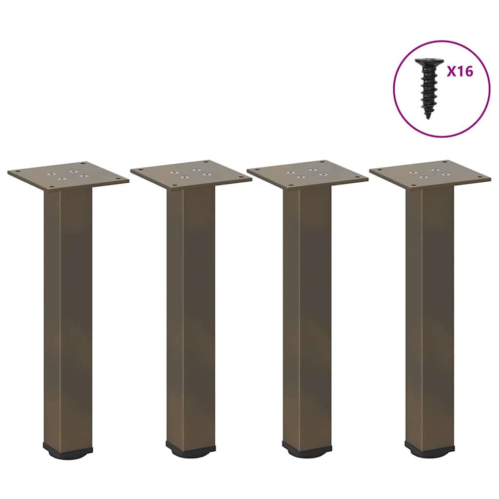 Vetonek Patas para mesa de centro 4 uds acero acero natural 42-44 cm