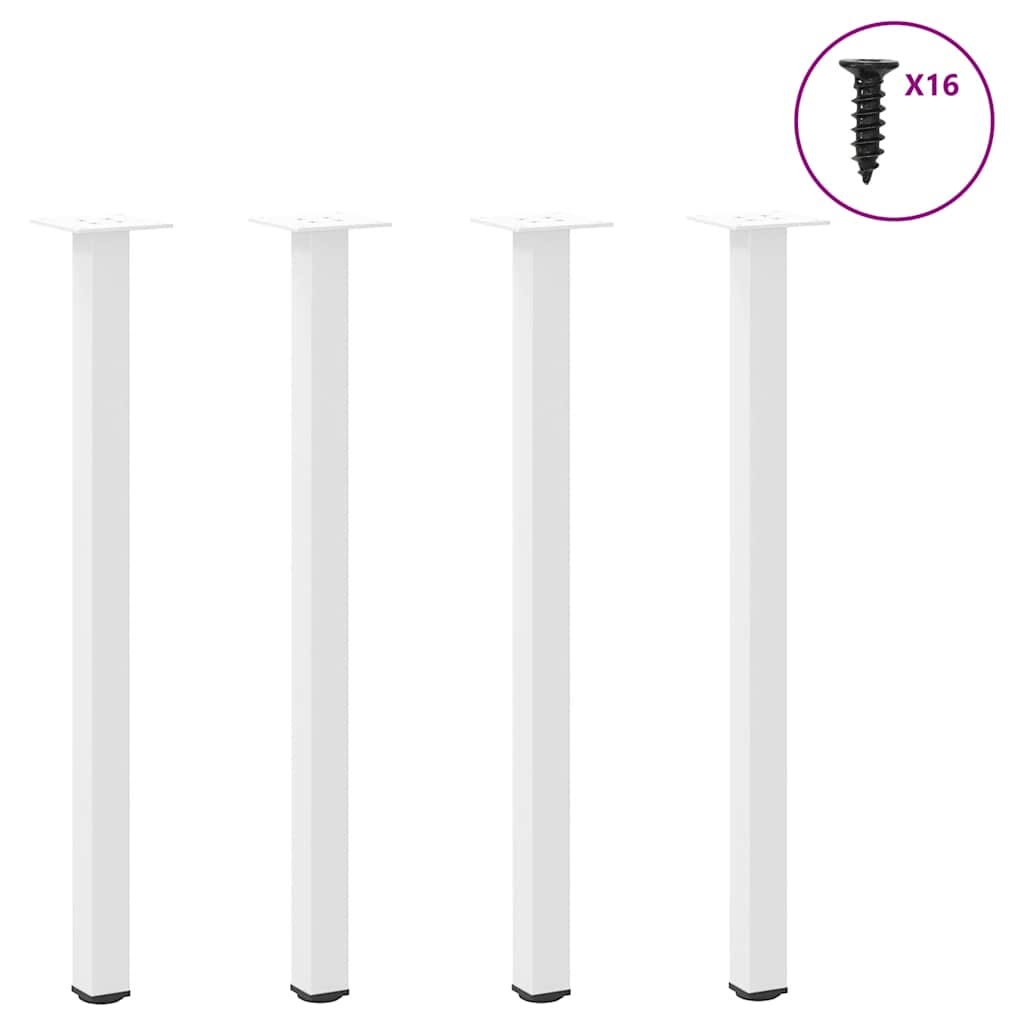 Vetonek Patas para mesa de centro 4 uds acero blanco 72-74 cm