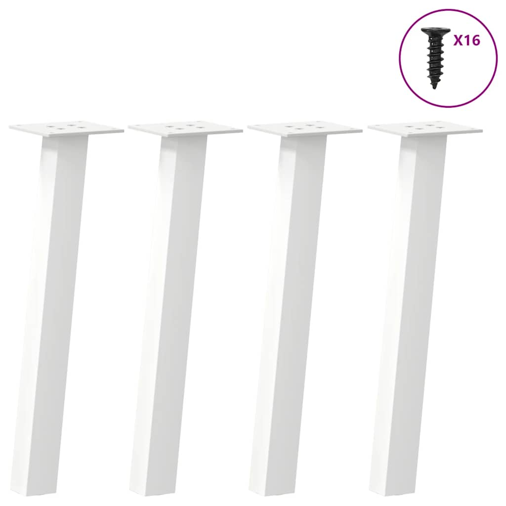 Vetonek Patas para mesa de centro 4 uds acero blanco 30 cm