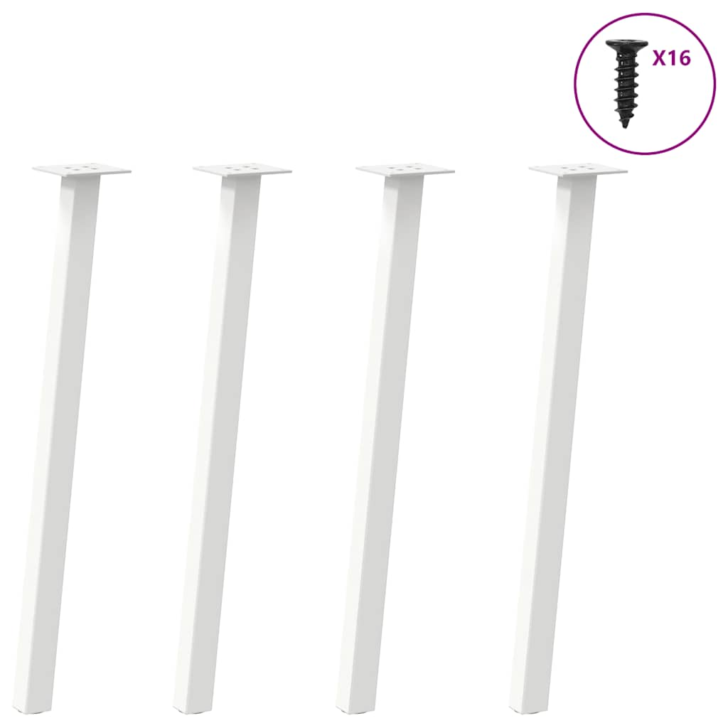 Vetonek Patas para mesa de centro 4 uds acero blanco 72 cm