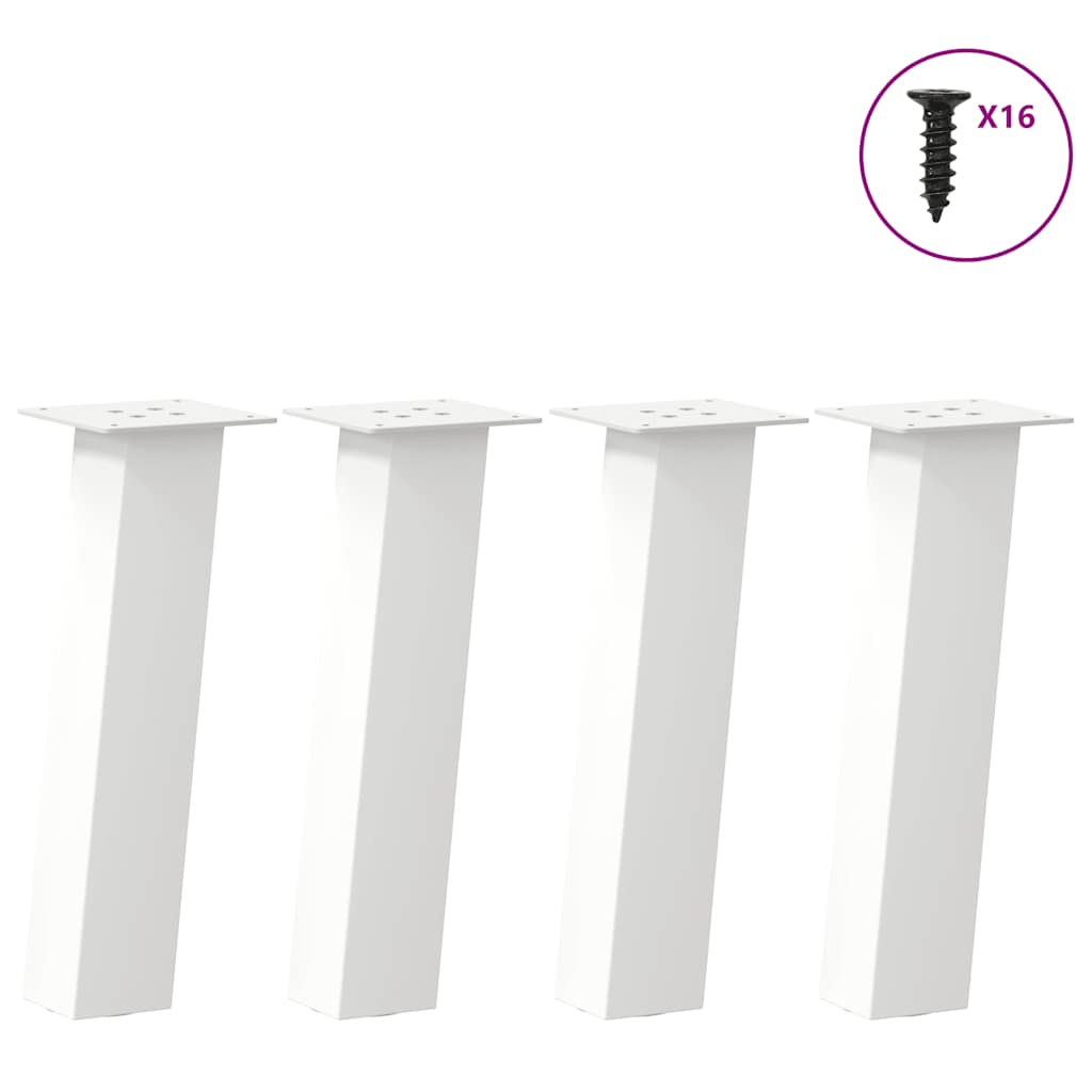 Vetonek Patas para mesa de centro 4 uds acero blanco 30 cm