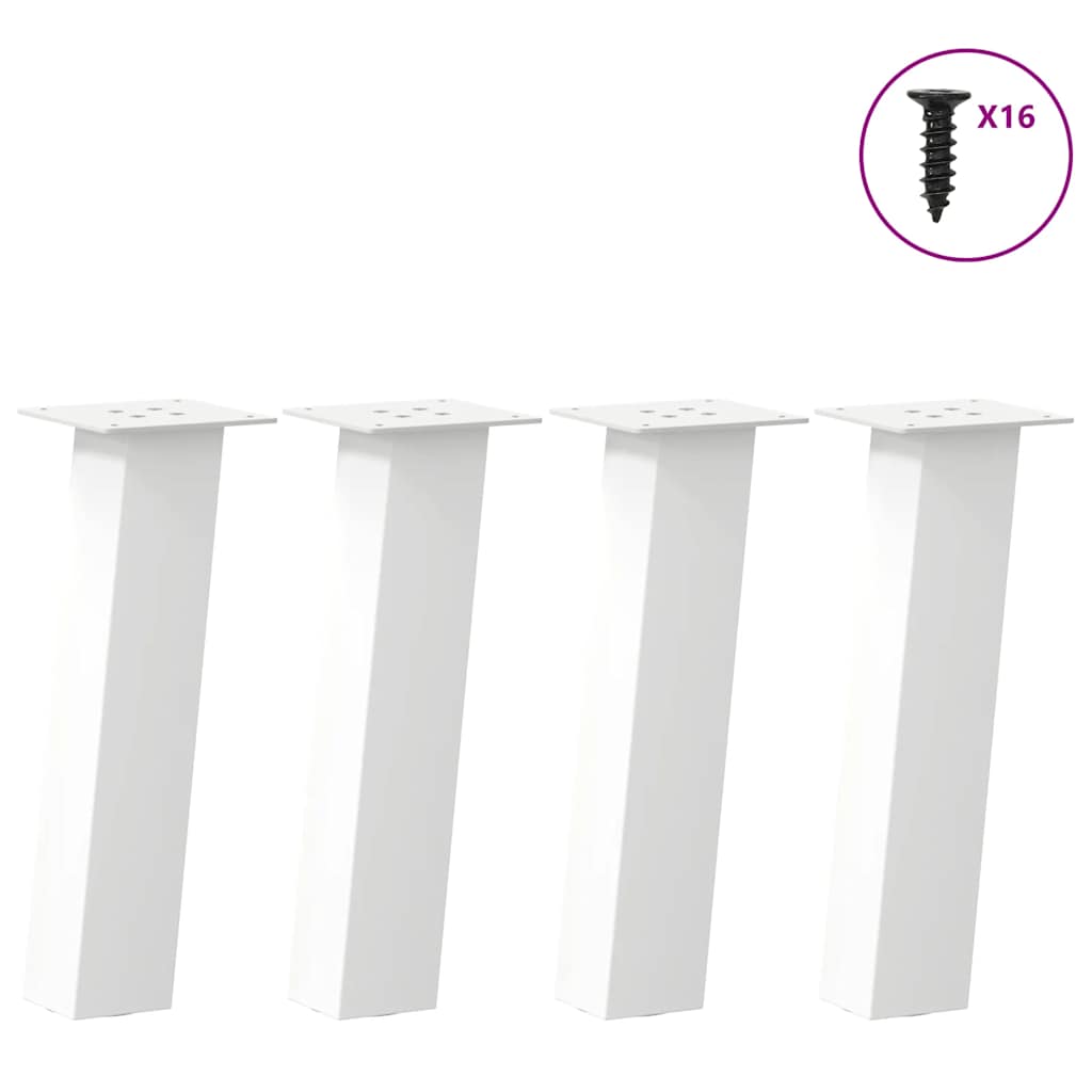 Vetonek Patas para mesa de centro 4 uds acero blanco 42 cm