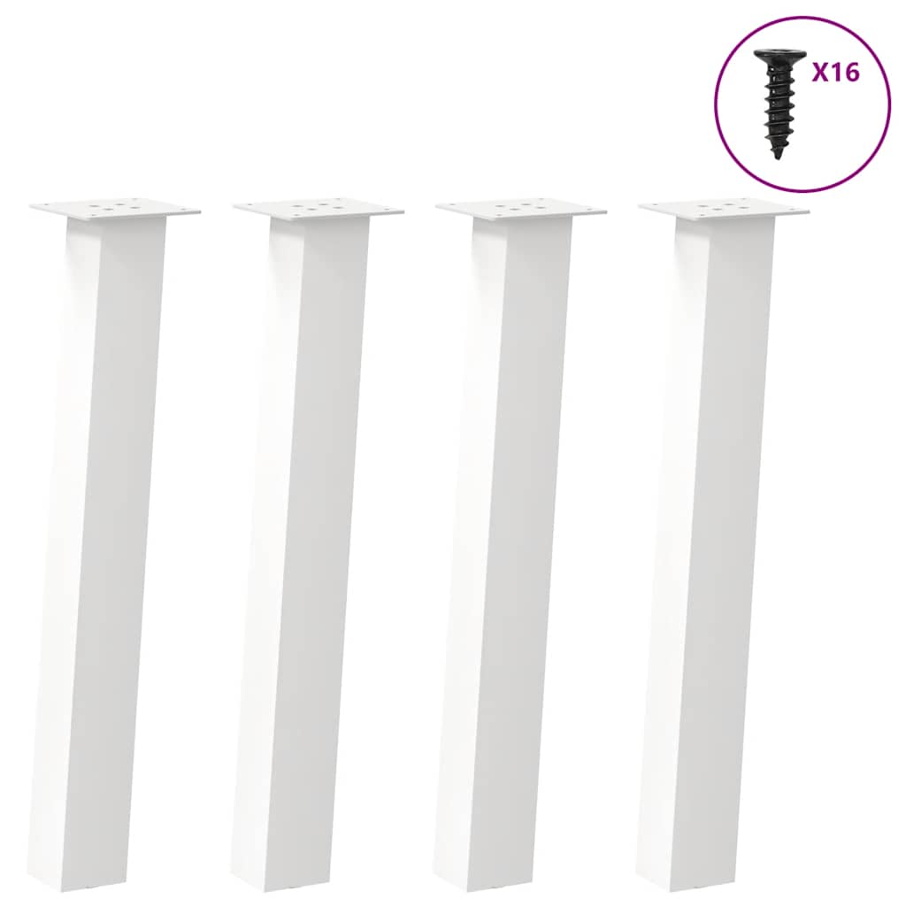 Vetonek Patas para mesa de centro 4 uds acero blanco 72 cm