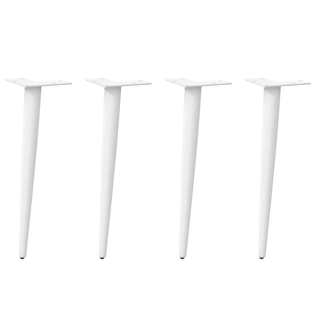 Vetonek Patas para mesa de centro cónicas 4 uds acero blanco 30-31 cm