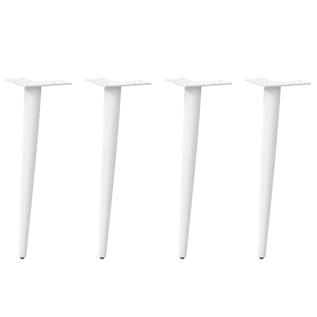 Vetonek Patas para mesa de centro cónicas 4 uds acero blanco 42-43 cm