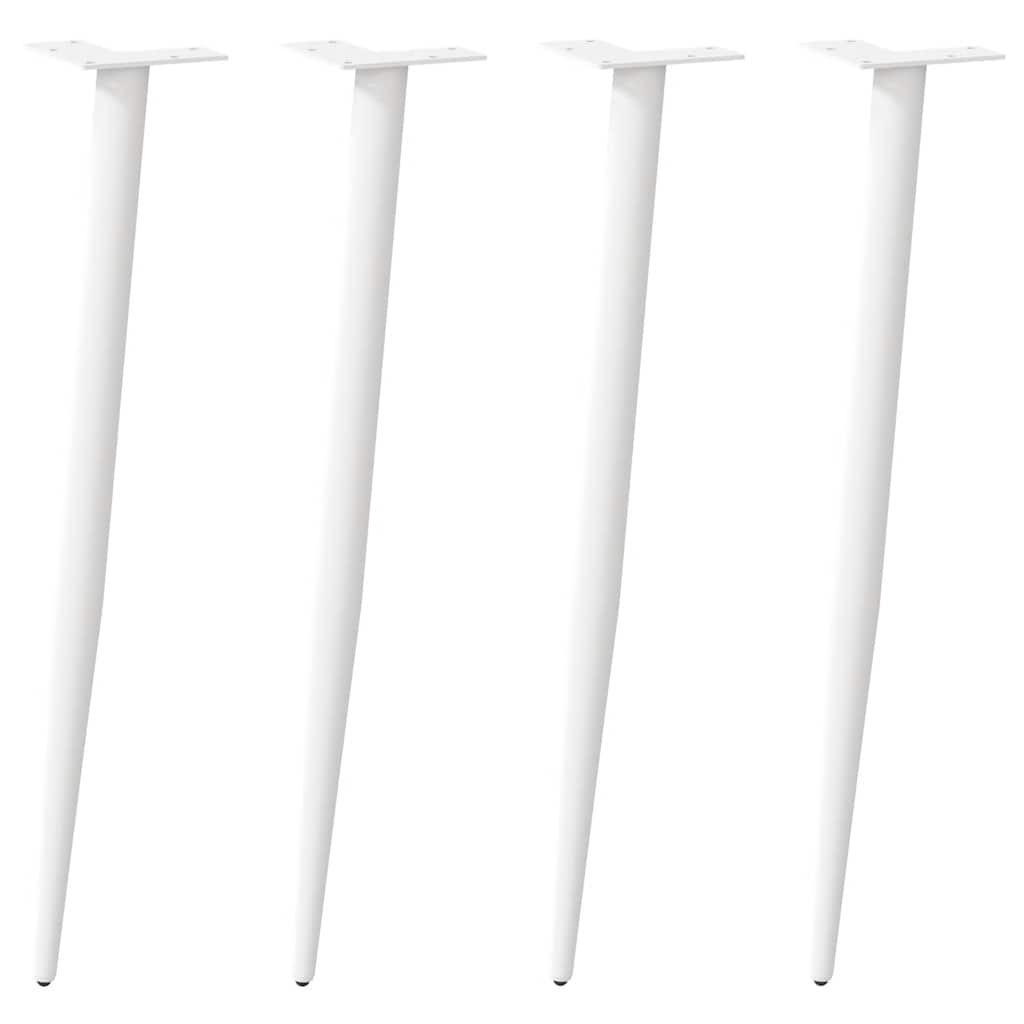 Vetonek Patas para mesa de centro cónicas 4 uds acero blanco 72-73 cm