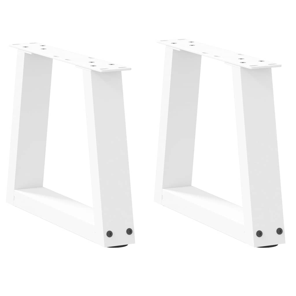 Vetonek Patas para mesa de comedor forma V 2 uds blanco 30x(30-31,3) cm