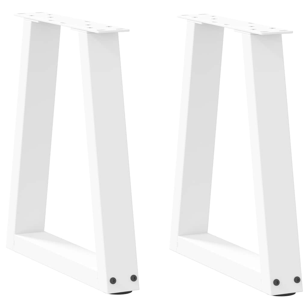 Vetonek Patas para mesa de comedor en forma de V 2 uds blanco acero