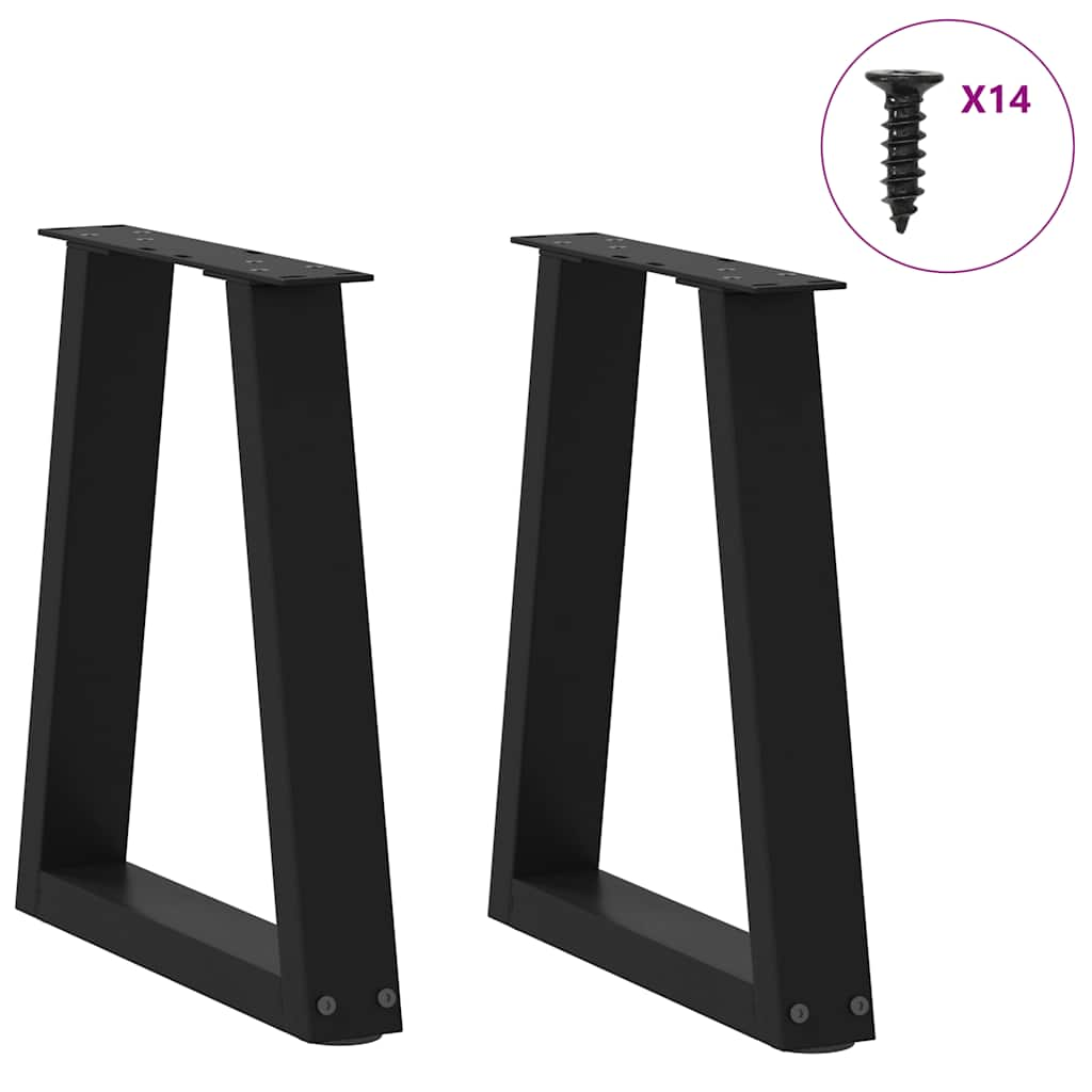 V 2 -UDS Black Steel Dining Table Legs