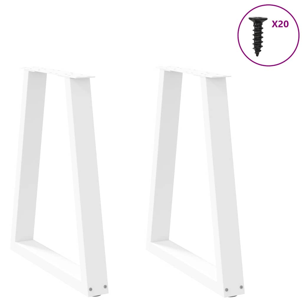 Central table legs in V 2 UDS Steel White