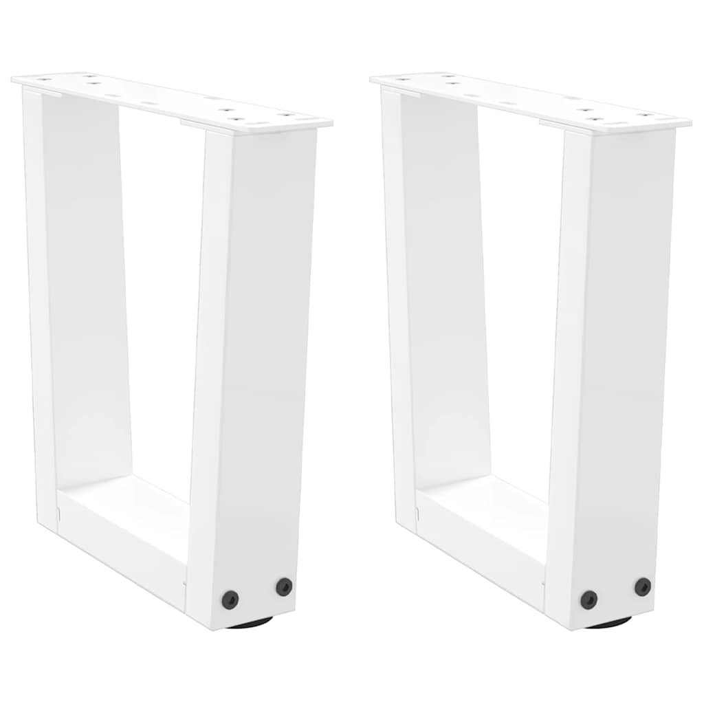 Vetonek Patas para mesa de comedor forma V 2 uds blanco 30x(30-31,3) cm