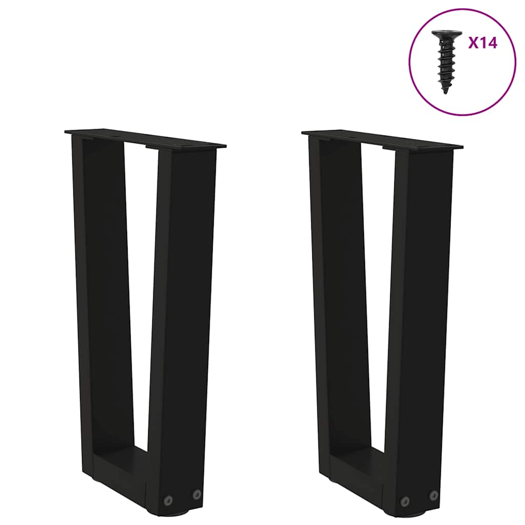 V 2 -UDS Black Steel Dining Table Legs