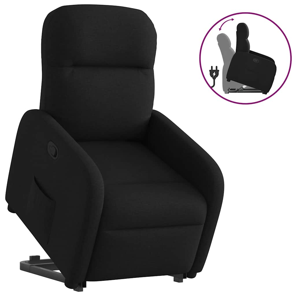 Vetonek Sillón reclinable elevable tela negro