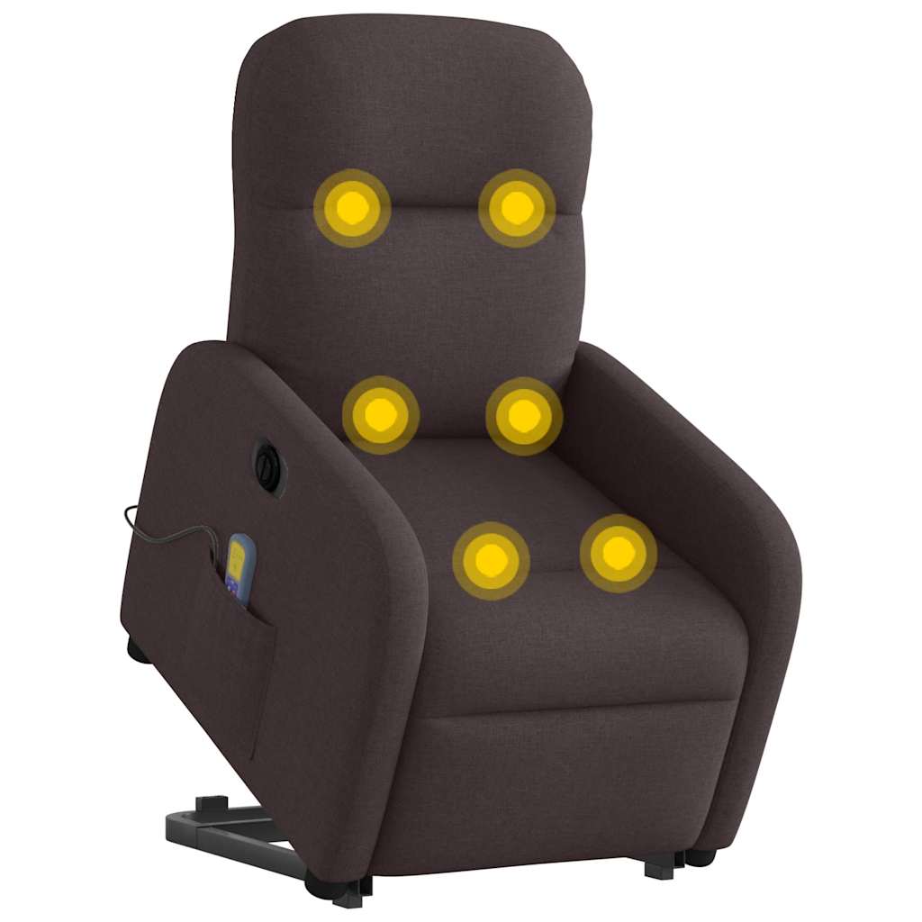 Chair Reclinable Electric Massage High Brown Fabric