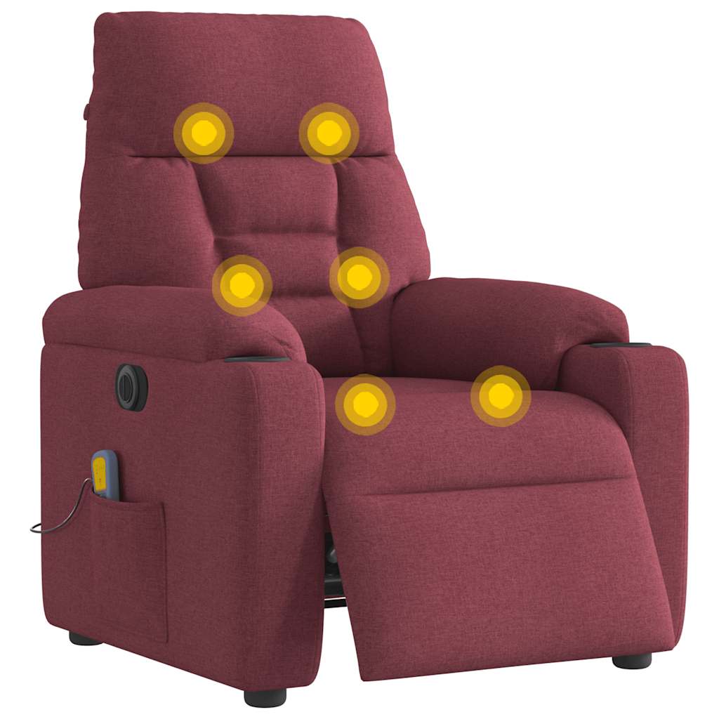 Electric Reclinable Massage Chair Red red fabric