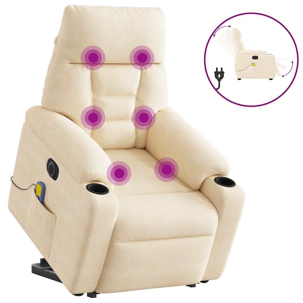 Vetonek Sillón masaje eléctrico reclinable elevable tela beige