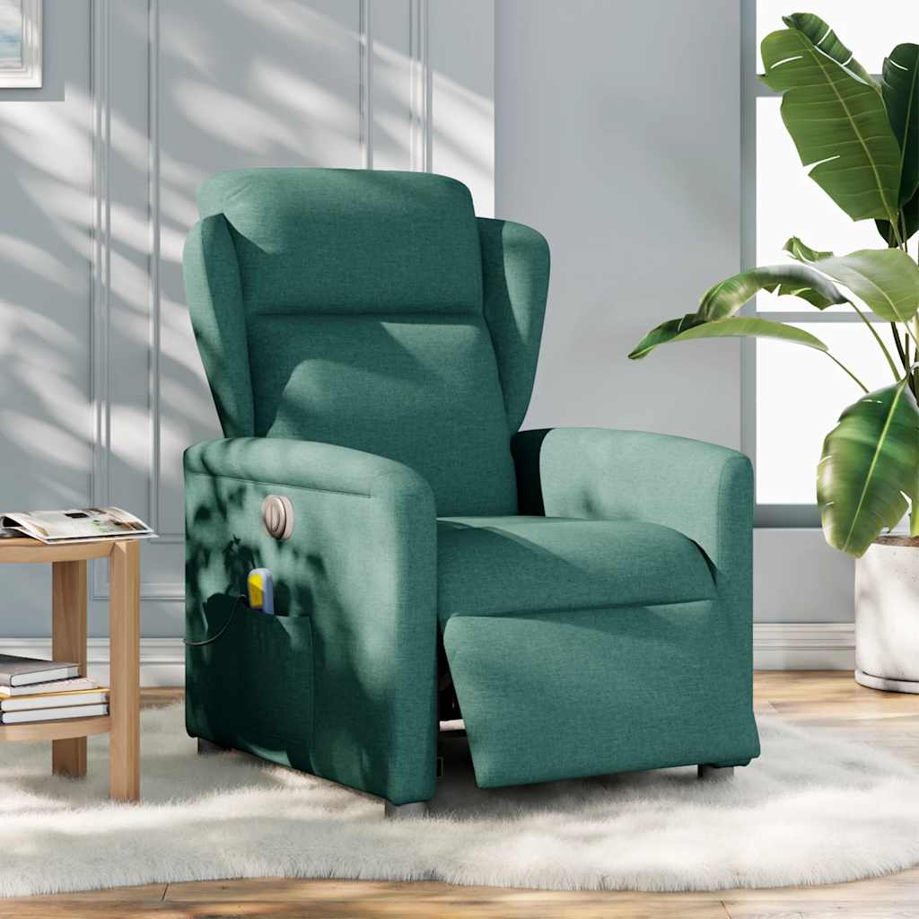 Sillón reclinable de masaje eléctrico tela verde oscuro V1120 Vetonek