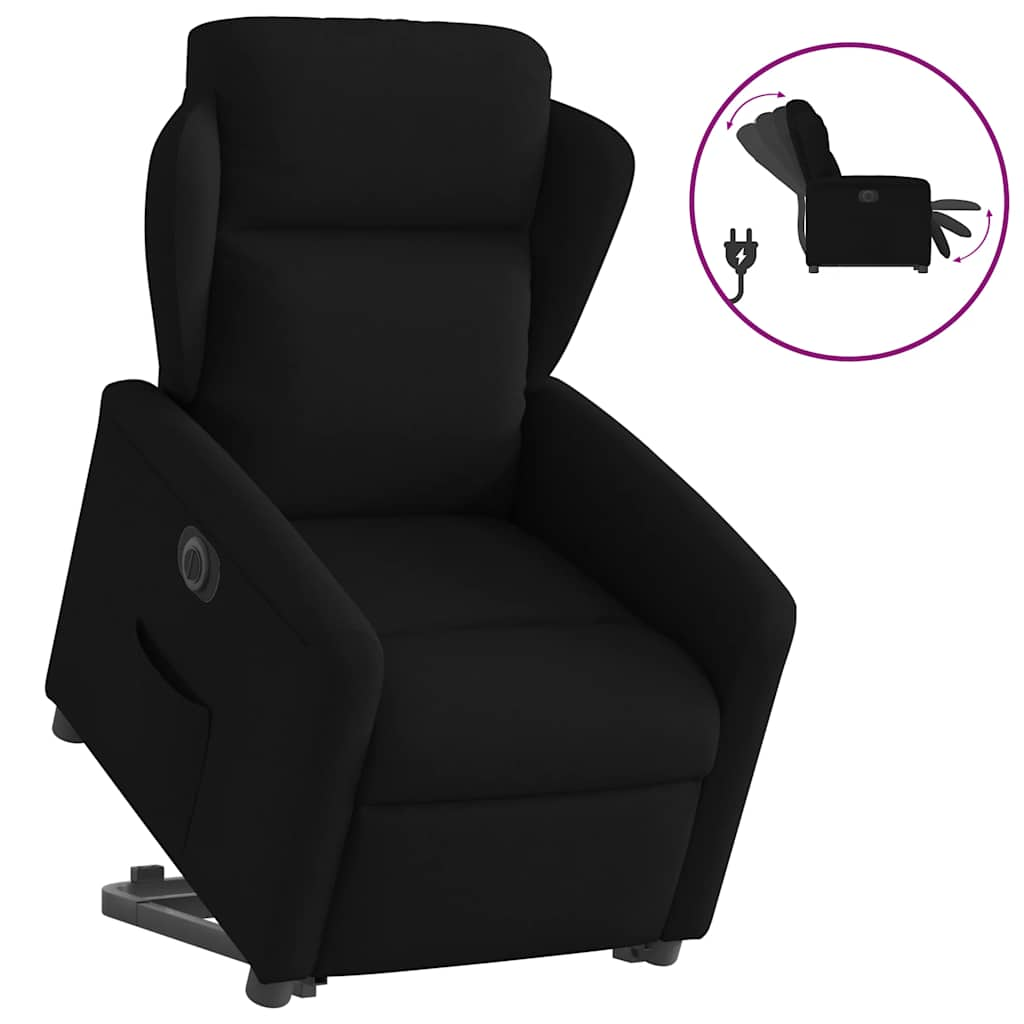 Vetonek Sillón eléctrico reclinable elevable de tela negro