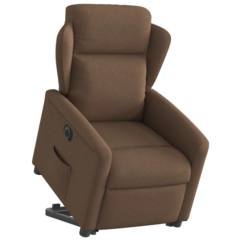 Sillón eléctrico reclinable elevable de tela marrón V1403 Vetonek
