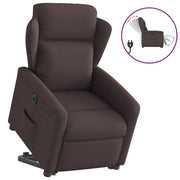 Sillón eléctrico reclinable elevable de tela marrón oscuro V1410 Vetonek