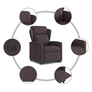 Sillón eléctrico reclinable elevable de tela marrón oscuro V1410 Vetonek