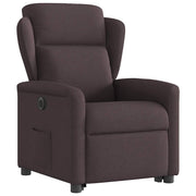 Sillón eléctrico reclinable elevable de tela marrón oscuro V1410 Vetonek
