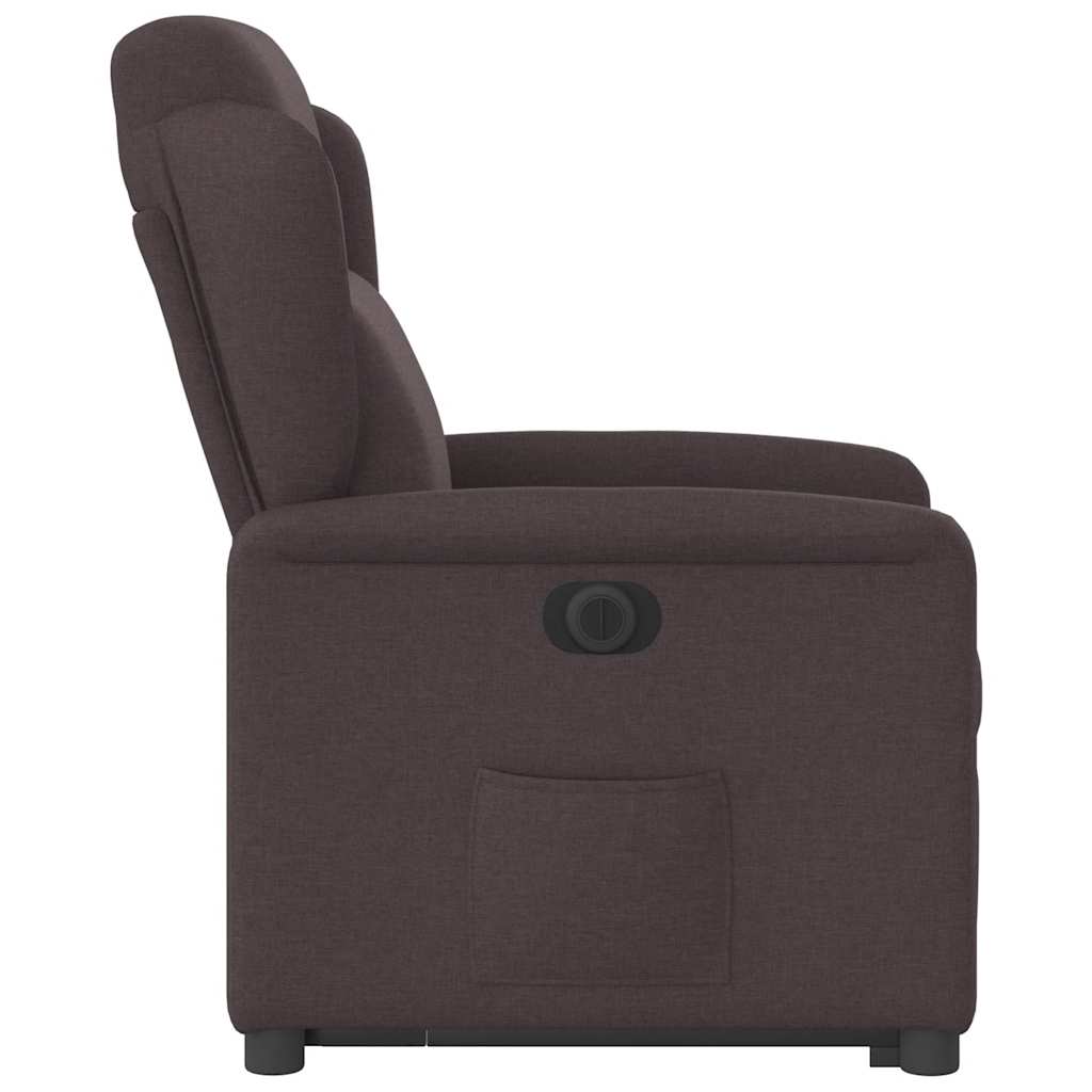 Sillón eléctrico reclinable elevable de tela marrón oscuro V1410 Vetonek
