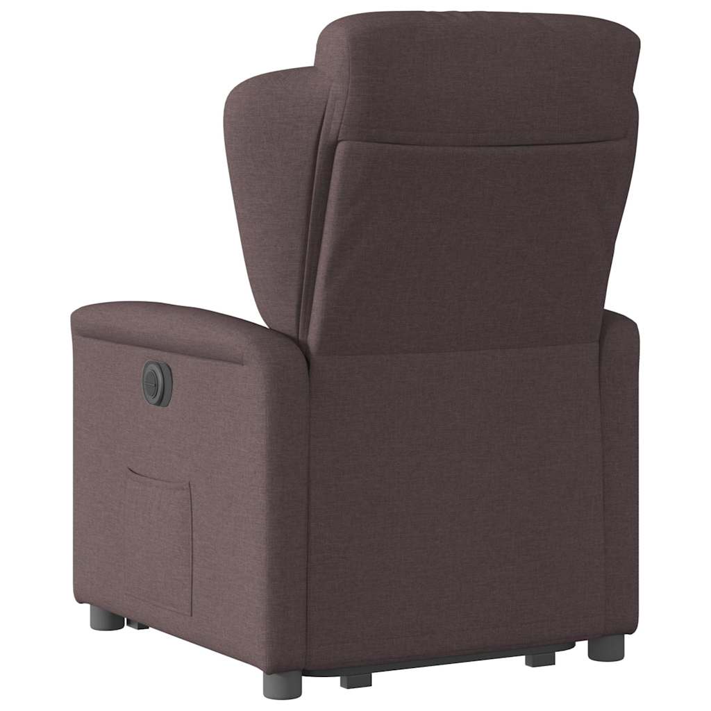 Sillón eléctrico reclinable elevable de tela marrón oscuro V1410 Vetonek
