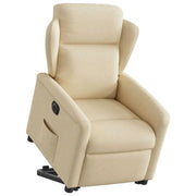 Sillón eléctrico reclinable elevable de tela color crema V1441 Vetonek