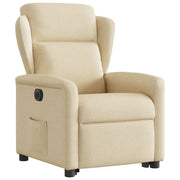 Sillón eléctrico reclinable elevable de tela color crema V1441 Vetonek