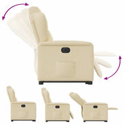 Sillón eléctrico reclinable elevable de tela color crema V1441 Vetonek