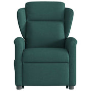 Sillón masaje eléctrico reclinable elevable tela verde oscuro V1526 Vetonek