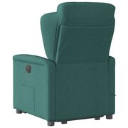 Sillón masaje eléctrico reclinable elevable tela verde oscuro V1526 Vetonek