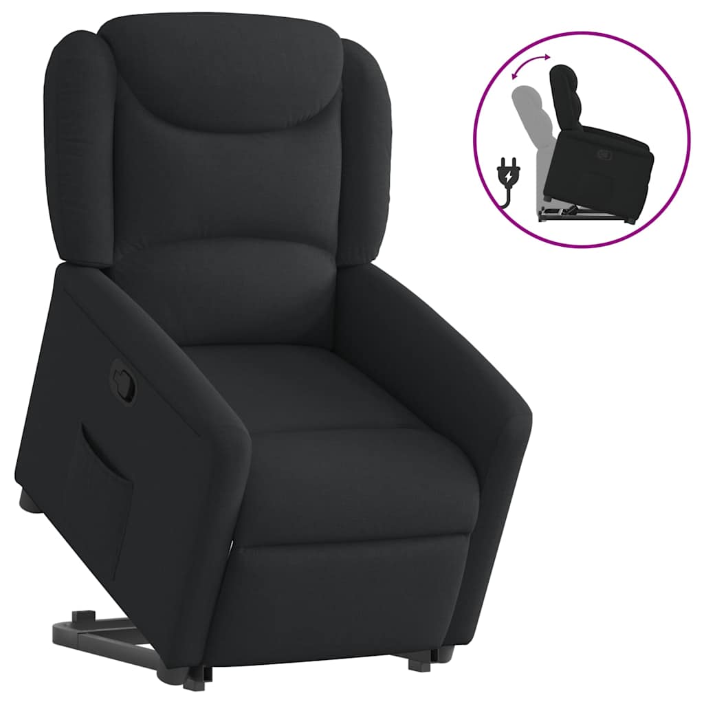 Vetonek Sillón reclinable elevable tela negro